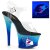 Pleaser Sandales MOON-708MER Bleu Multi Paillettes EU-35/US-5