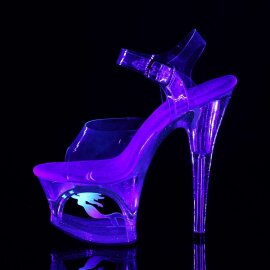 Pleaser Sandales MOON-708MER Transparent Argent EU-35/US-5