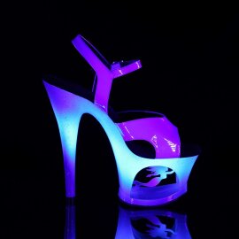 Pleaser Sandales MOON-711MER Bleu Multi Paillettes EU-35/US-5