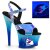 Pleaser Sandales MOON-711MER Bleu Multi Paillettes EU-35/US-5