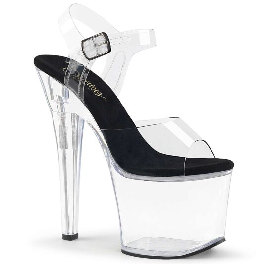 Pleaser Sandales RADIANT-708 Transparent Noir EU-37/US-7