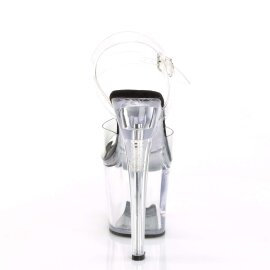 Pleaser Sandales RADIANT-708 Transparent Noir EU-37/US-7