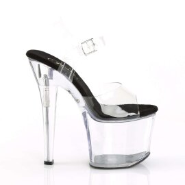 Pleaser Sandales RADIANT-708 Transparent Noir EU-37/US-7