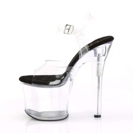 Pleaser Sandales RADIANT-708 Transparent Noir EU-38/US-8