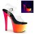 Pleaser Sandales RAINBOW-308UV Transparent Néon-Bleu EU-35/US-5