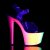 Pleaser Sandales RAINBOW-308UV Transparent Néon-Bleu EU-35/US-5