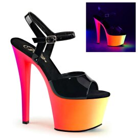 Pleaser Sandales RAINBOW-309UV Noir Néon-Bigarré EU-35/US-5