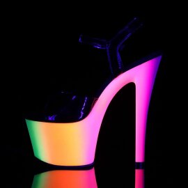 Pleaser Sandales RAINBOW-309UV Noir Néon-Bigarré EU-35/US-5