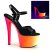 Pleaser Sandales RAINBOW-309UV Noir Néon-Bigarré EU-35/US-5