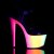 Pleaser Sandales RAINBOW-309UV Noir Néon-Bigarré EU-35/US-5
