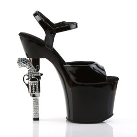 Pleaser Sandales REVOLVER-709 Noir EU-36/US-6