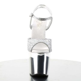 Pleaser Sandales REVOLVER-709G Argent Multi Paillettes Chrome EU-37/US-7