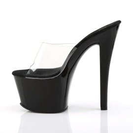 Pleaser Mules SKY-301 Transparent Noir EU-35/US-5