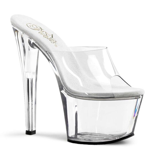 Pleaser Mules SKY-301 Transparent Argent EU-35/US-5