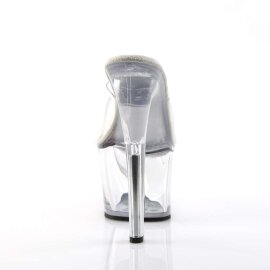 Pleaser Mules SKY-301 Transparent Argent EU-35/US-5