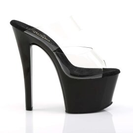 Pleaser Mules SKY-302 Transparent Noir EU-35/US-5
