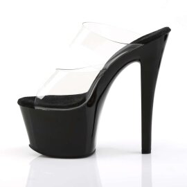 Pleaser Mules SKY-302 Transparent Noir EU-37/US-7