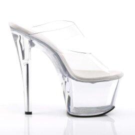 Pleaser Mules SKY-302 Transparent Argent EU-35/US-5