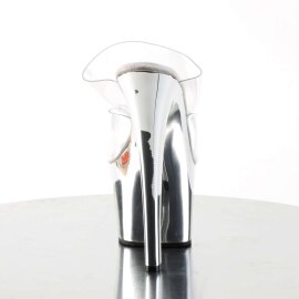 Pleaser Mules SKY-302 Transparent Argent Chrome EU-35/US-5