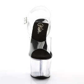 Pleaser Sandales SKY-308 Transparent Noir EU-35/US-5