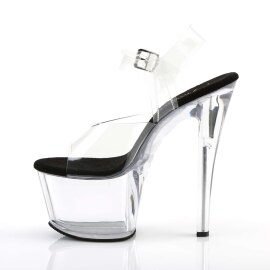 Pleaser Sandales SKY-308 Transparent Noir EU-35/US-5