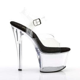 Pleaser Sandales SKY-308 Transparent Noir EU-35/US-5
