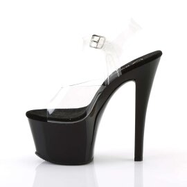 Pleaser Sandales SKY-308 Transparent Noir EU-35/US-5
