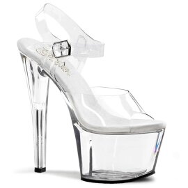 Pleaser Sandales SKY-308 Transparent Argent EU-35/US-5