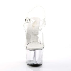 Pleaser Sandales SKY-308 Transparent Argent EU-35/US-5