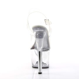 Pleaser Sandales SKY-308 Transparent Argent EU-35/US-5