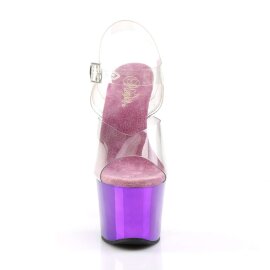Pleaser Sandales SKY-308 Transparent Violet Chrome EU-37/US-7
