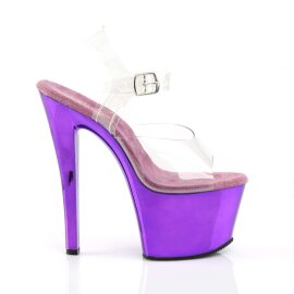 Pleaser Sandales SKY-308 Transparent Violet Chrome EU-37/US-7