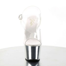 Pleaser Sandales SKY-308 Transparent Argent Chrome EU-35/US-5