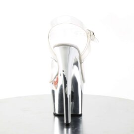 Pleaser Sandales SKY-308 Transparent Argent Chrome EU-35/US-5