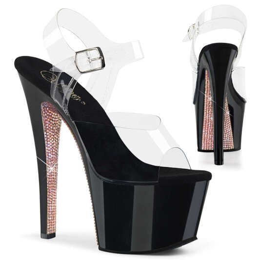 Pleaser Sandales SKY-308CRS Transparent Noir EU-41/US-11