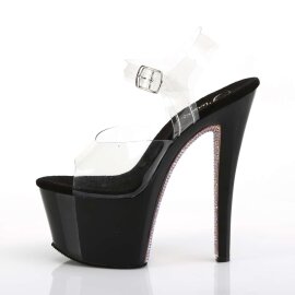 Pleaser Sandales SKY-308CRS Transparent Noir EU-39/US-9