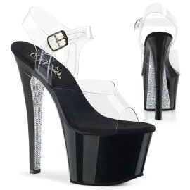 Pleaser Sandales SKY-308CRS Transparent Noir EU-35/US-5