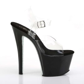 Pleaser Sandales SKY-308CRS Transparent Noir EU-35/US-5