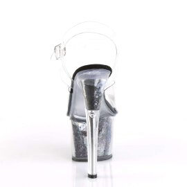 Pleaser Sandales SKY-308GF Transparent Noir Strass EU-35/US-5