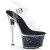 Pleaser Sandales SKY-308GF Transparent Noir Strass EU-35/US-5