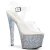 Pleaser Sandales SKY-308LG Transparent Argent Multi Paillettes EU-35/US-5