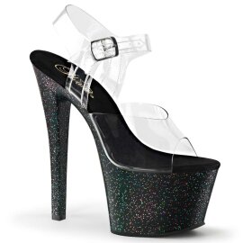 Pleaser Sandales SKY-308MG Transparent Noir EU-35/US-5
