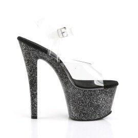Pleaser Sandales SKY-308MG Transparent Noir EU-35/US-5