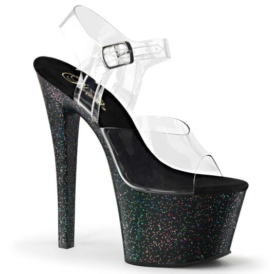 Pleaser Sandales SKY-308MG Transparent Noir EU-37/US-7