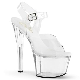 Pleaser Sandales SKY-308VL Transparent Argent EU-35/US-5
