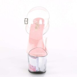 Pleaser Sandales SKY-308WHG Transparent Rose Multi Paillettes EU-35/US-5
