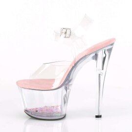 Pleaser Sandales SKY-308WHG Transparent Rose Multi Paillettes EU-35/US-5