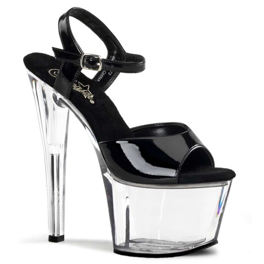 Pleaser Sandales SKY-309 Noir Transparent EU-41/US-11