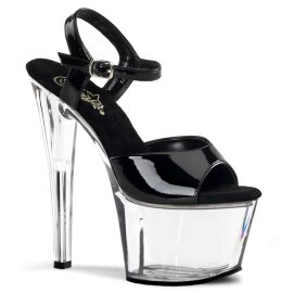 Pleaser Sandales SKY-309 Noir Transparent EU-35/US-5