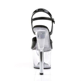 Pleaser Sandales SKY-309 Noir Transparent EU-35/US-5